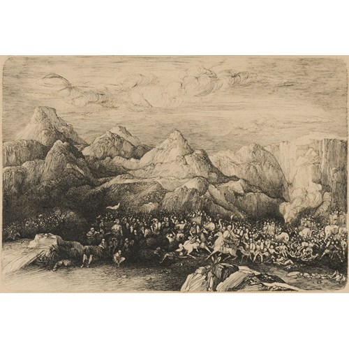 A Battle in a Rocky Landscape (Hannibal’s Army Crossing the Alps?)